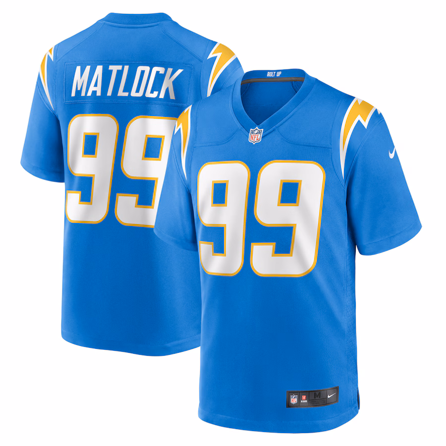 Men's Los Angeles Chargers Scott Matlock Nike Powder Blue Team Game Jersey - Puhuasuan
