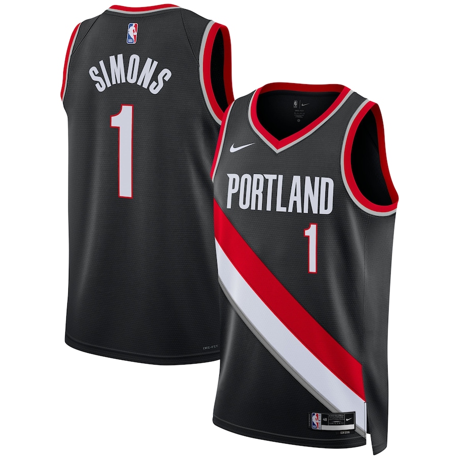Unisex Portland Trail Blazers Anfernee Simons Nike Black Swingman Jersey - Icon Edition - Puhuasuan