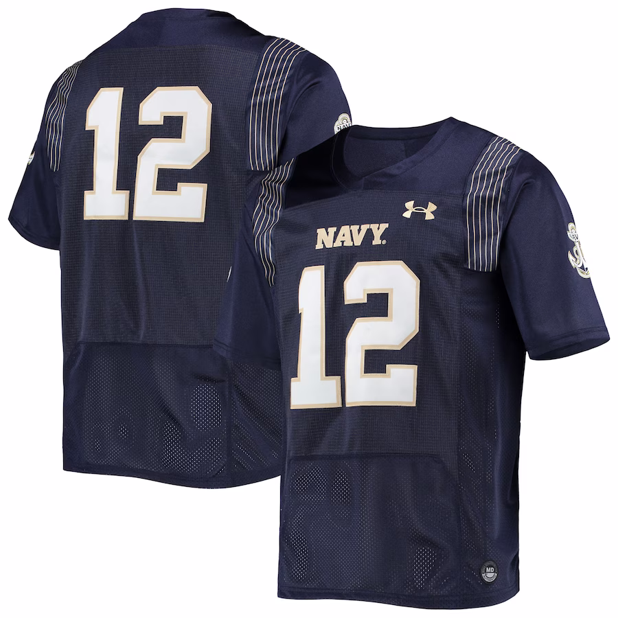 #12 Navy Midshipmen Under Armour Team Premier Football Jersey - Navy - Puhuasuan