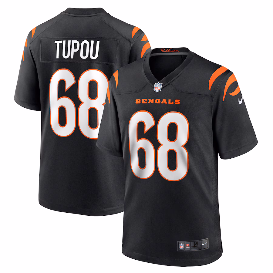 Men's Cincinnati Bengals Josh Tupou Nike Black Game Player Jersey - Puhuasuan