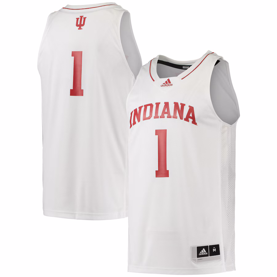 Men's adidas #1 White Indiana Hoosiers Swingman Team Basketball Jersey - Puhuasuan