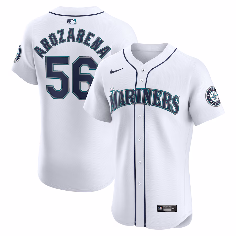 Men's Seattle Mariners Randy Arozarena Nike White Home Elite Player Jersey - Puhuasuan