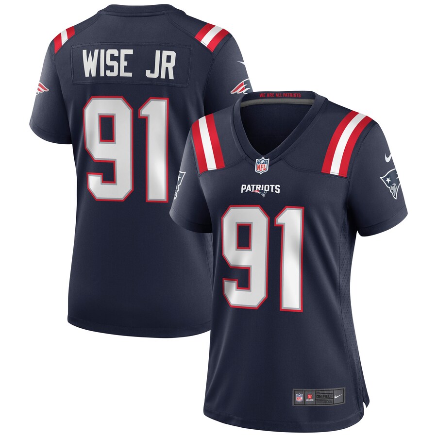 Women's New England Patriots Deatrich Wise Jr. Nike Navy Game Jersey - Puhuasuan