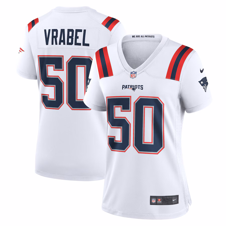 Women's New England Patriots Mike Vrabel Nike White Retired Player Game Jersey - Puhuasuan