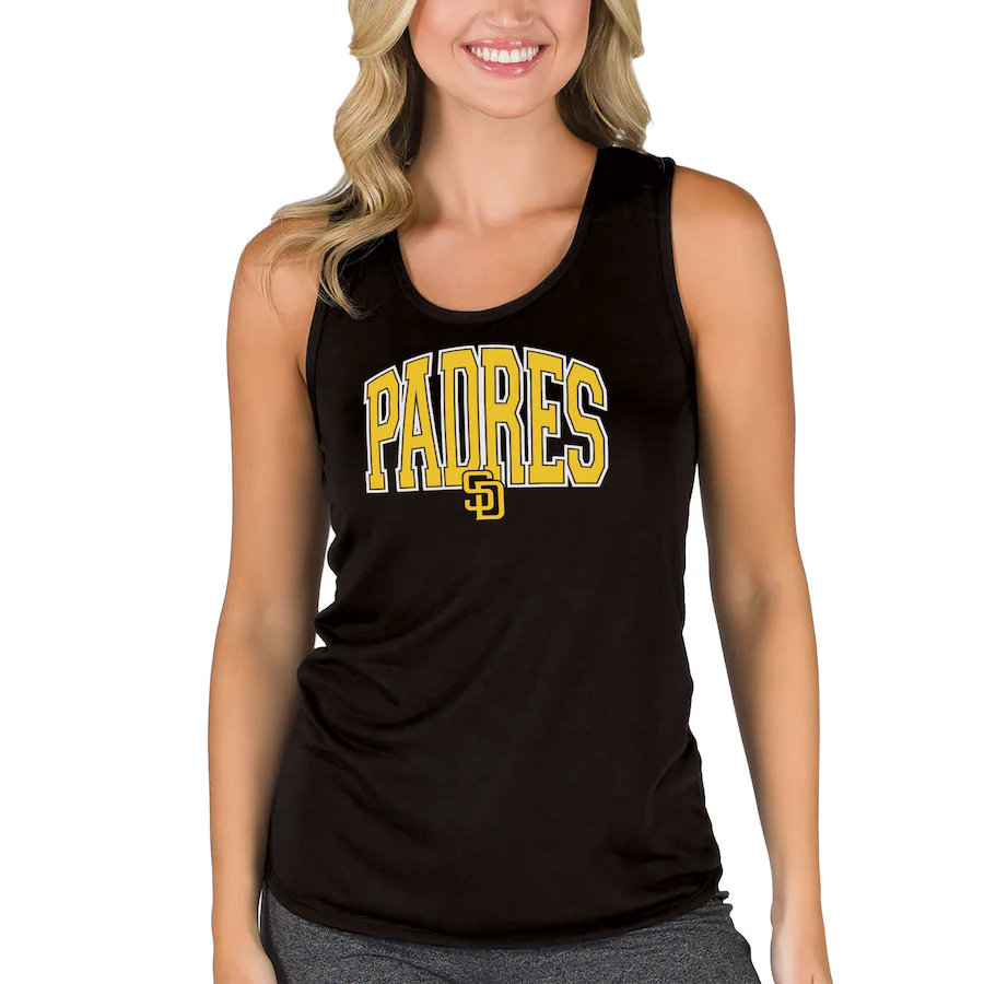 Women's San Diego Padres Concepts Sport Black Marathon Racerback Tank Top - Puhuasuan