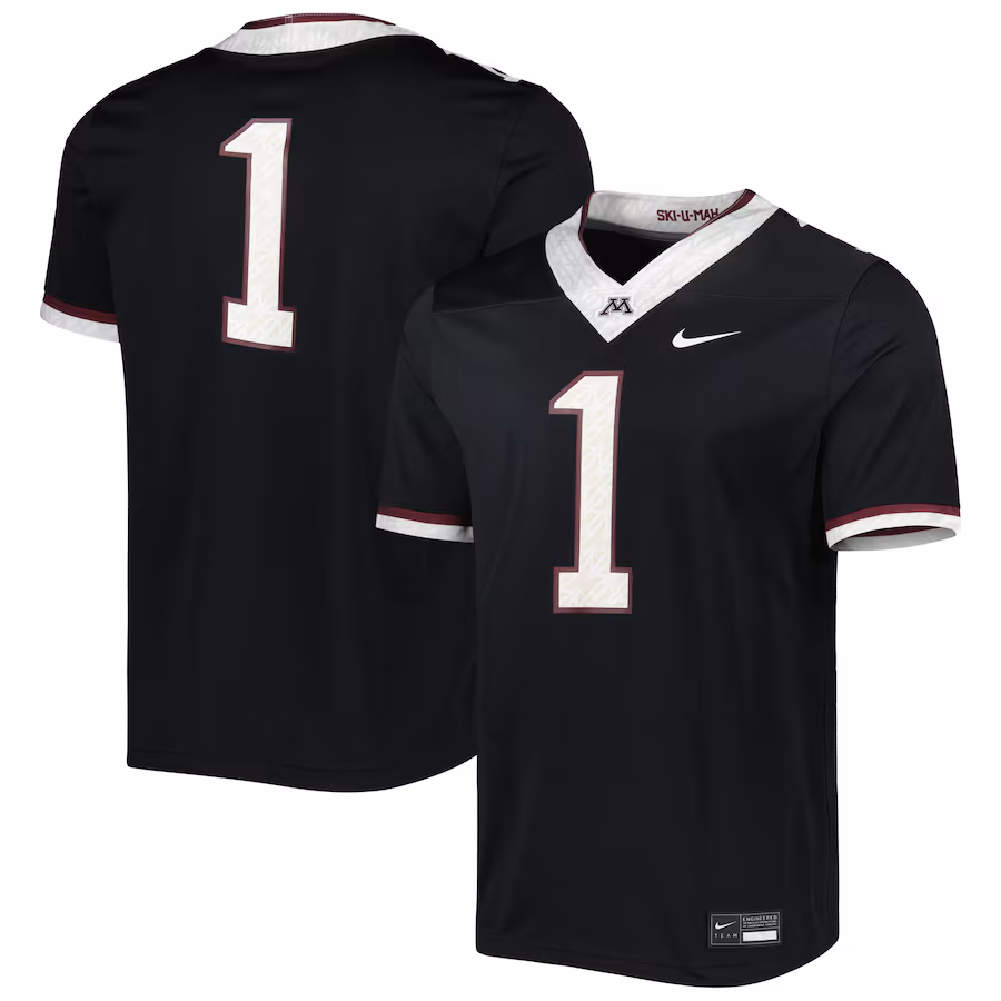 Men's Nike #1 Black Minnesota Golden Gophers Untouchable Football Jersey - Puhuasuan