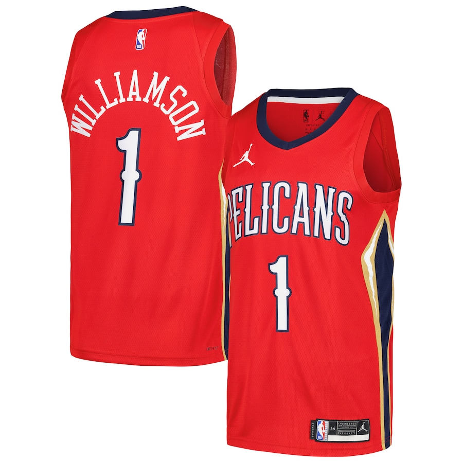 Men's New Orleans Pelicans Zion Williamson Jordan Brand Red Swingman Player Jersey - Statement Edition - Puhuasuan