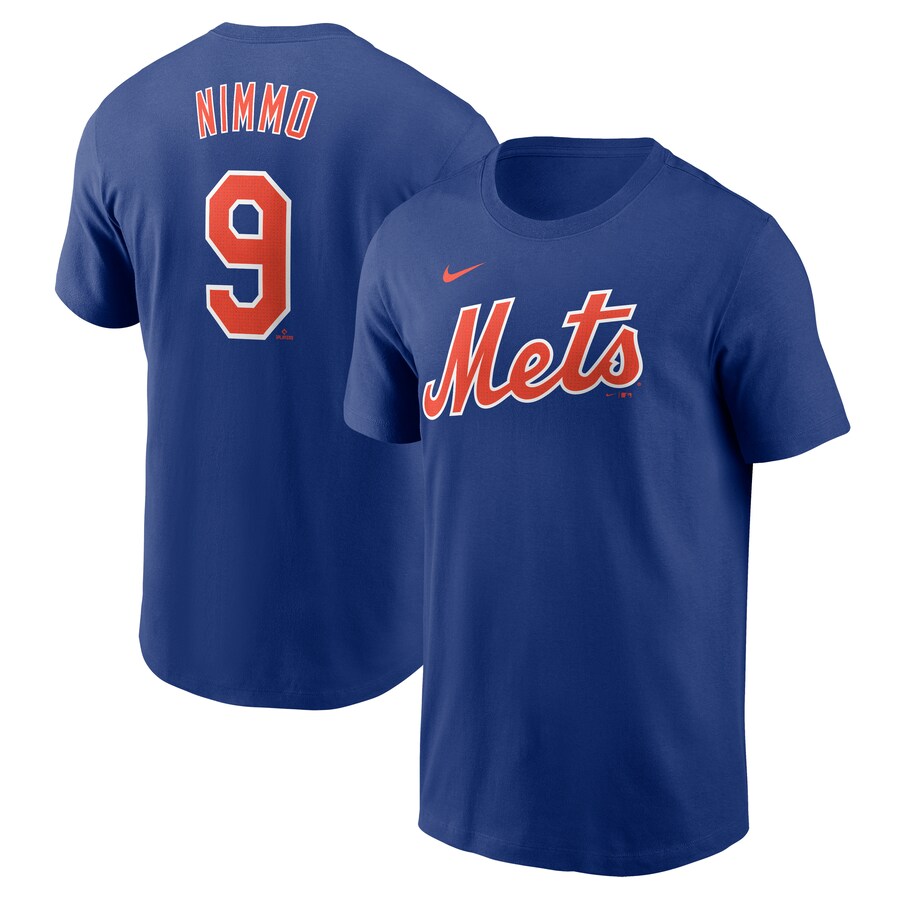 Men's New York Mets Brandon Nimmo Nike Royal Fuse Name & Number T-Shirt - Puhuasuan