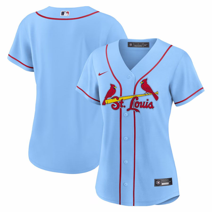 Women's St. Louis Cardinals Nike Light Blue Alternate Replica Team Jersey - Puhuasuan