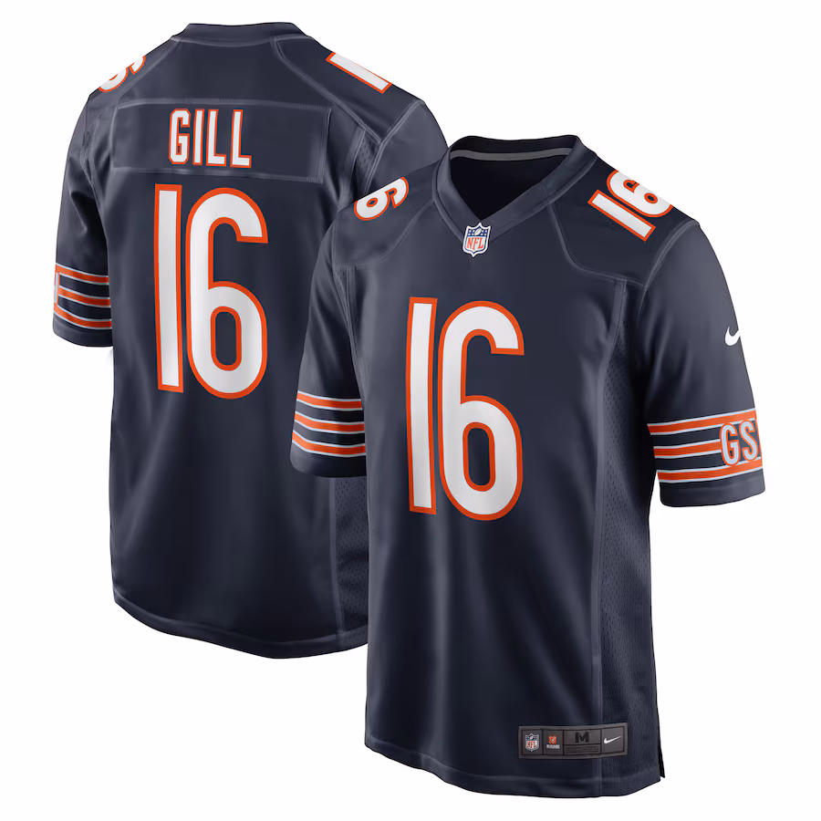 Men's Chicago Bears Trenton Gill Nike Navy Game Player Jersey - Puhuasuan