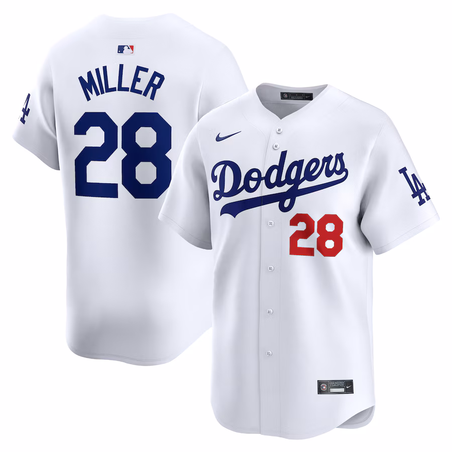 Men's Los Angeles Dodgers Bobby Miller Nike White Home Limited Player Jersey - Puhuasuan