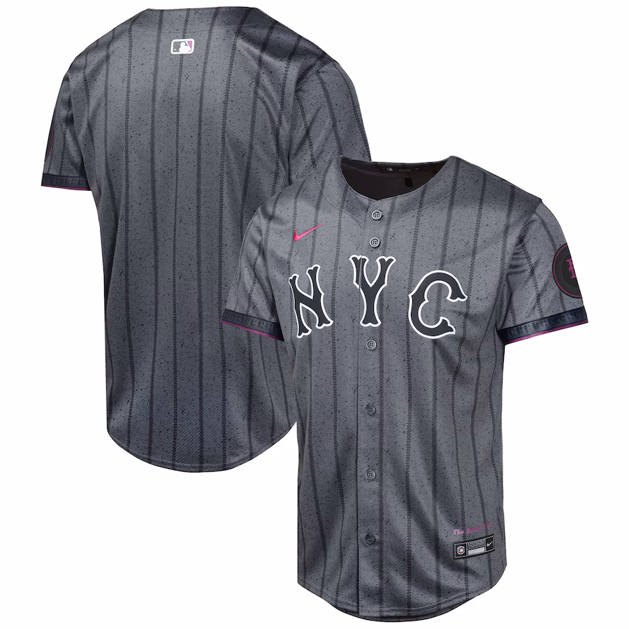 Youth New York Mets Nike Graphite 2024 City Connect Limited Jersey - Puhuasuan