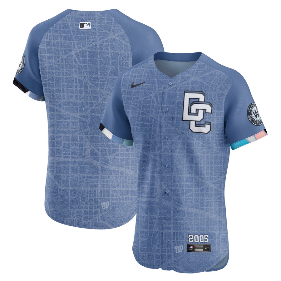 Men's Washington Nationals Nike Blue 2025 City Connect Elite Jersey - Puhuasuan