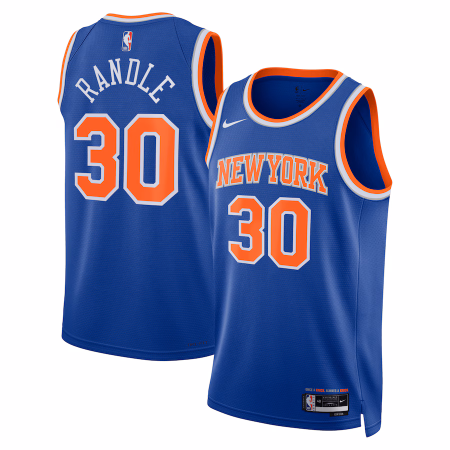 Unisex New York Knicks Julius Randle Nike Blue Swingman Jersey - Icon Edition - Puhuasuan
