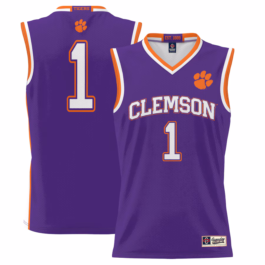 Youth GameDay Greats #1 Purple Clemson Tigers Lightweight Basketball Jersey - Puhuasuan