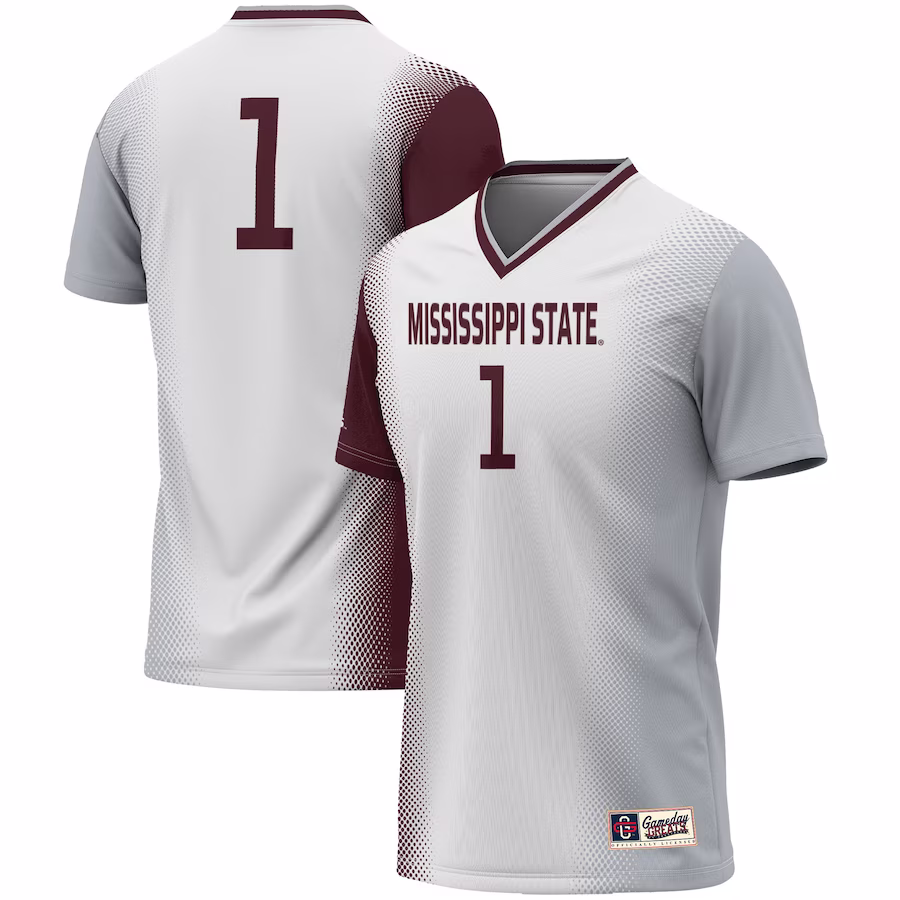 #1 Mississippi State Bulldogs GameDay Greats Youth  Lightweight Women's Soccer Jersey - White - Puhuasuan