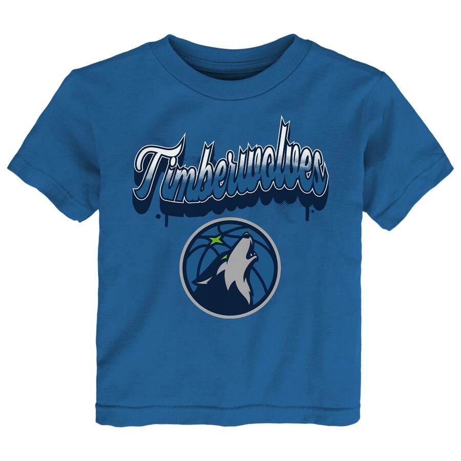 Youth Minnesota Timberwolves  Blue Bubbly Script T-Shirt - Puhuasuan