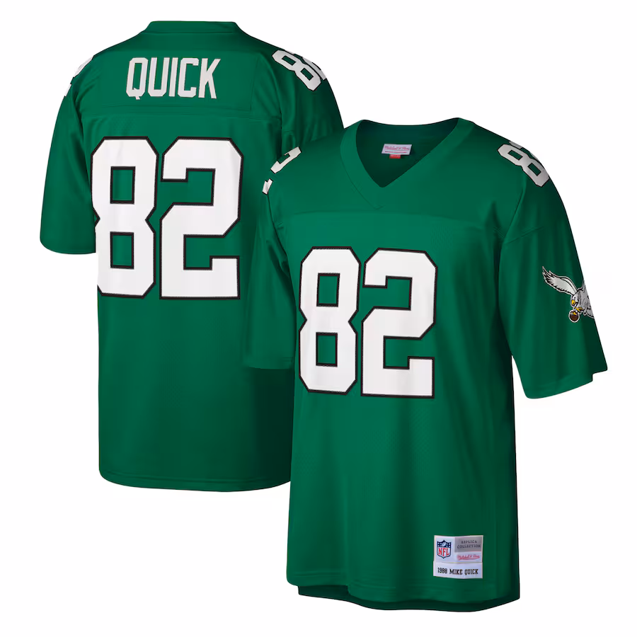 Men's Philadelphia Eagles Mike Quick Mitchell & Ness Kelly Green Legacy Replica Jersey - Puhuasuan