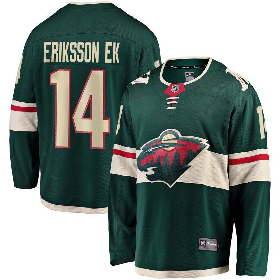 Men's Minnesota Wild Joel Eriksson Ek Fanatics Branded Green Breakaway Jersey - Puhuasuan