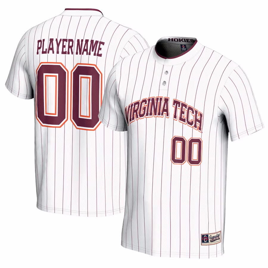 Virginia Tech Hokies GameDay Greats Unisex NIL Pick-A-Player Lightweight Softball Jersey - White - Puhuasuan