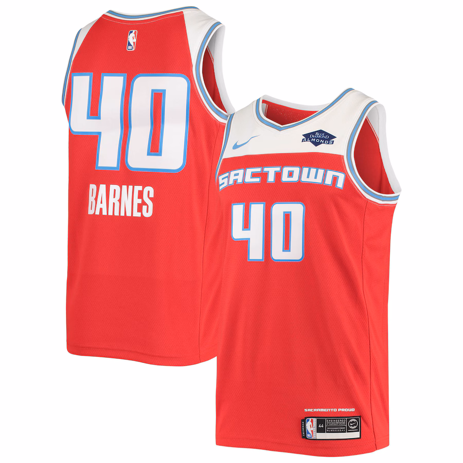Men's Sacramento Kings Harrison Barnes Nike Red Swingman Jersey - Puhuasuan