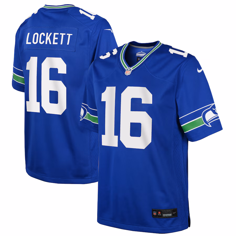 Youth Seattle Seahawks Tyler Lockett Nike Royal Game Jersey - Puhuasuan