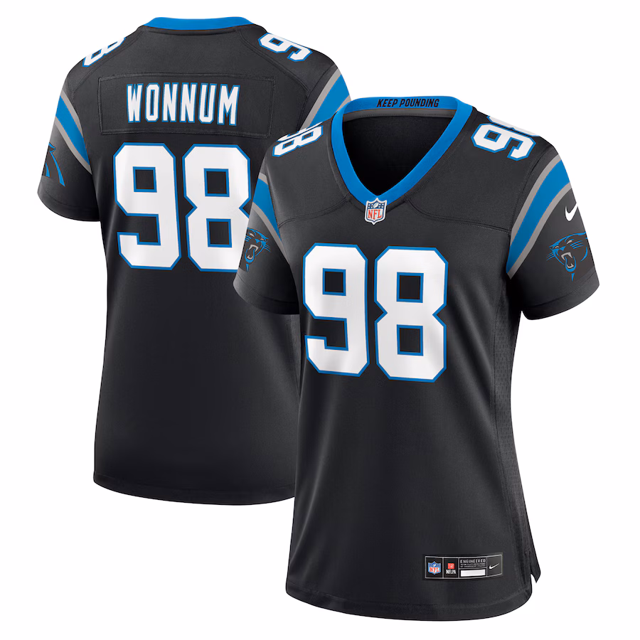 Women's Carolina Panthers D.J. Wonnum Nike Black Game Jersey - Puhuasuan
