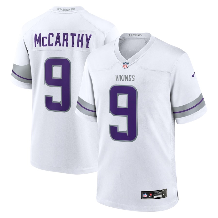 Men's Minnesota Vikings J.J. McCarthy Nike White Alternate Game Player Jersey - Puhuasuan