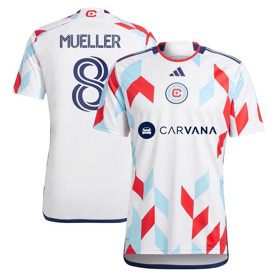 Men's Chicago Fire Chris Mueller adidas White 2024 A Kit For All Replica Player Jersey - Puhuasuan