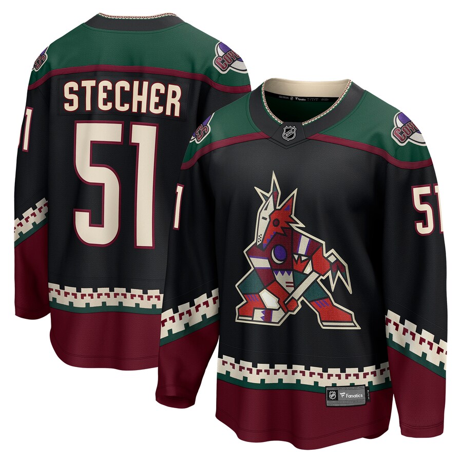 Men's Arizona Coyotes Troy Stecher Fanatics Branded Black Home Breakaway Player Jersey - Puhuasuan