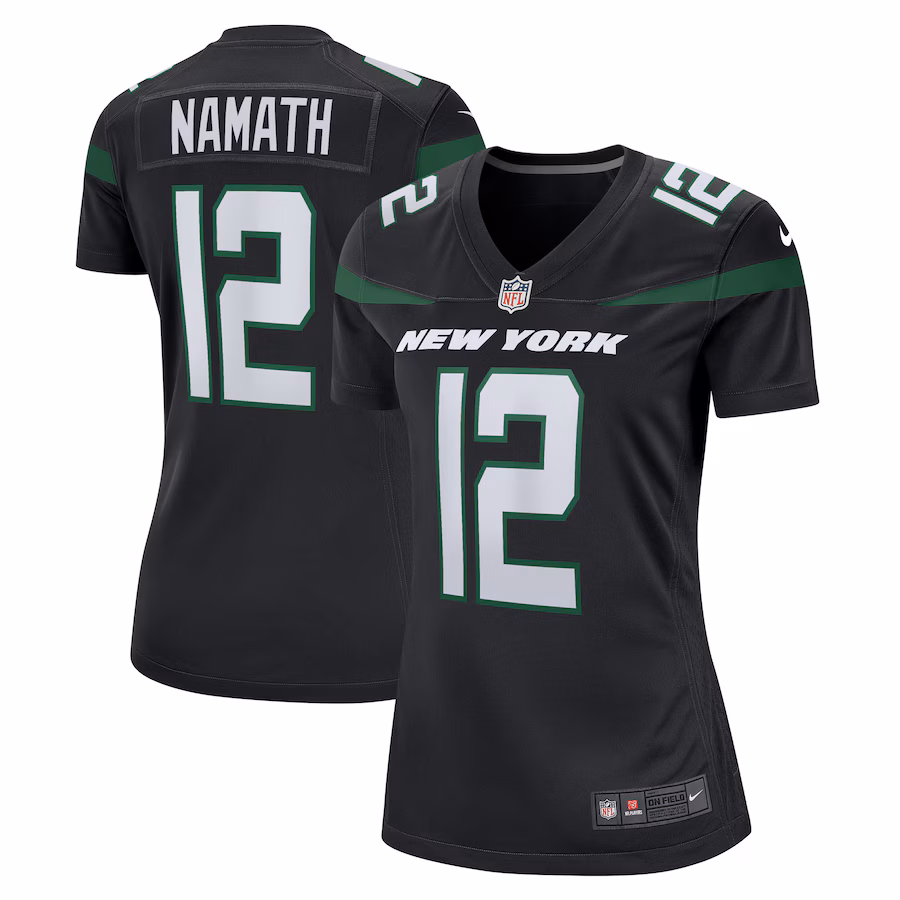 Women's New York Jets Joe Namath Nike Black Retired Player Jersey - Puhuasuan