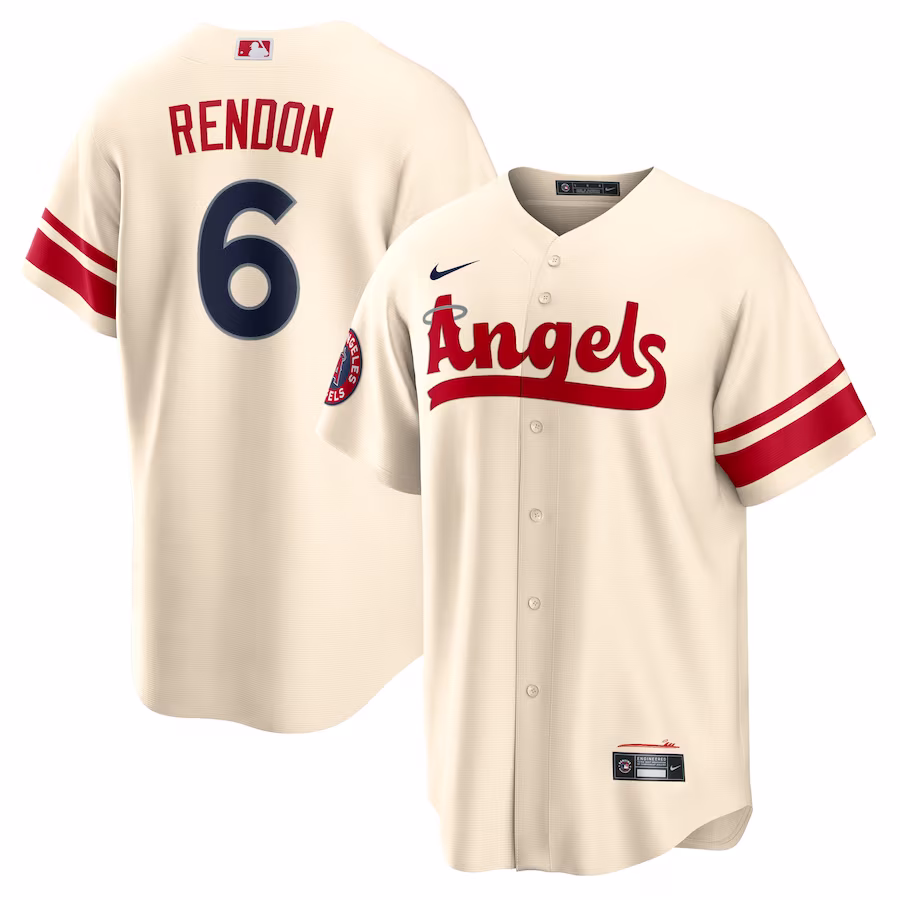 Men's Los Angeles Angels Anthony Rendon Nike Cream City Connect Replica Player Jersey - Puhuasuan