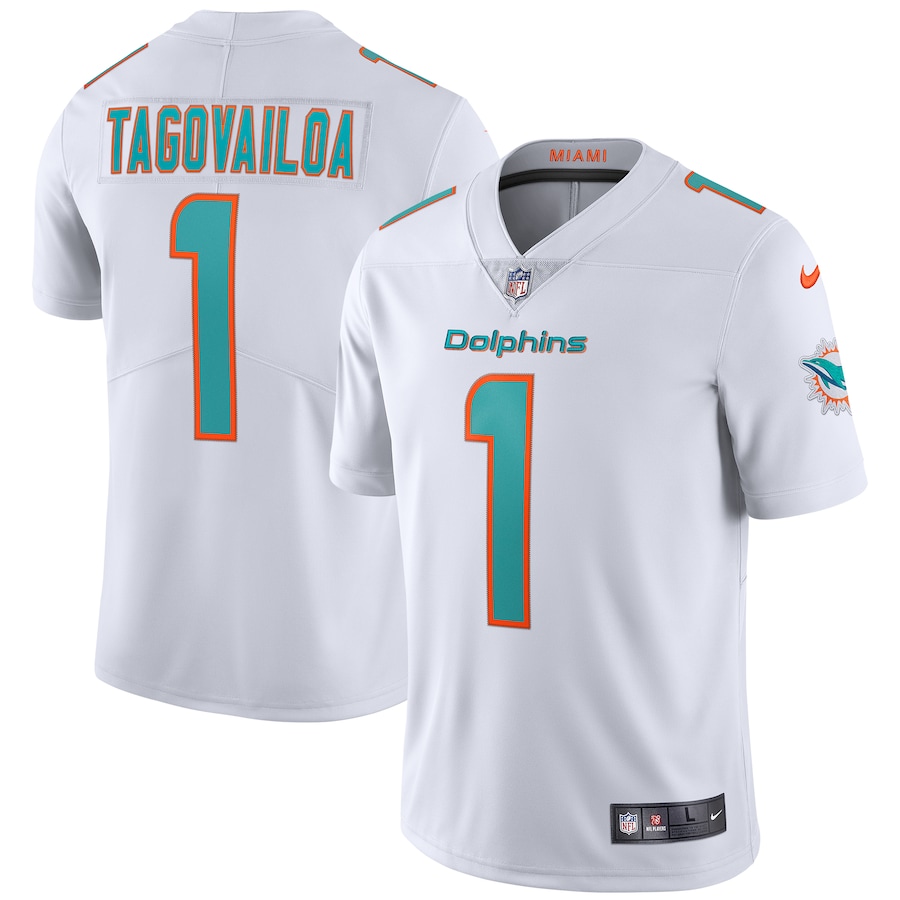 Men's Miami Dolphins Tua Tagovailoa Nike White Vapor Limited Jersey - Puhuasuan