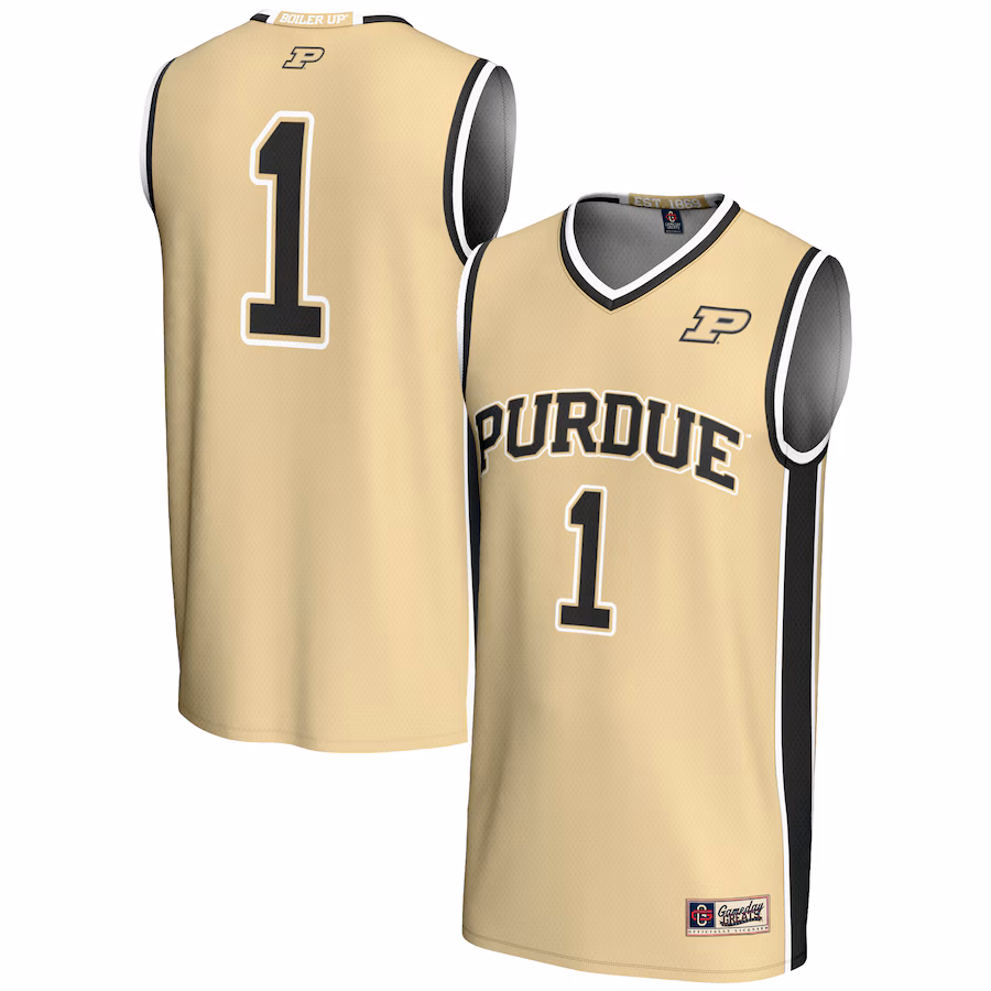 Male GameDay Greats #1  Gold Purdue Boilermakers  Lightweight Basketball Jersey - Puhuasuan