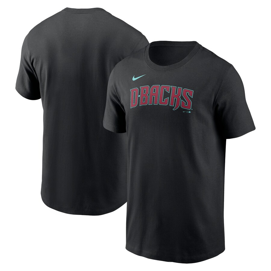 Men's Arizona Diamondbacks Nike Black Wordmark T-Shirt - Puhuasuan