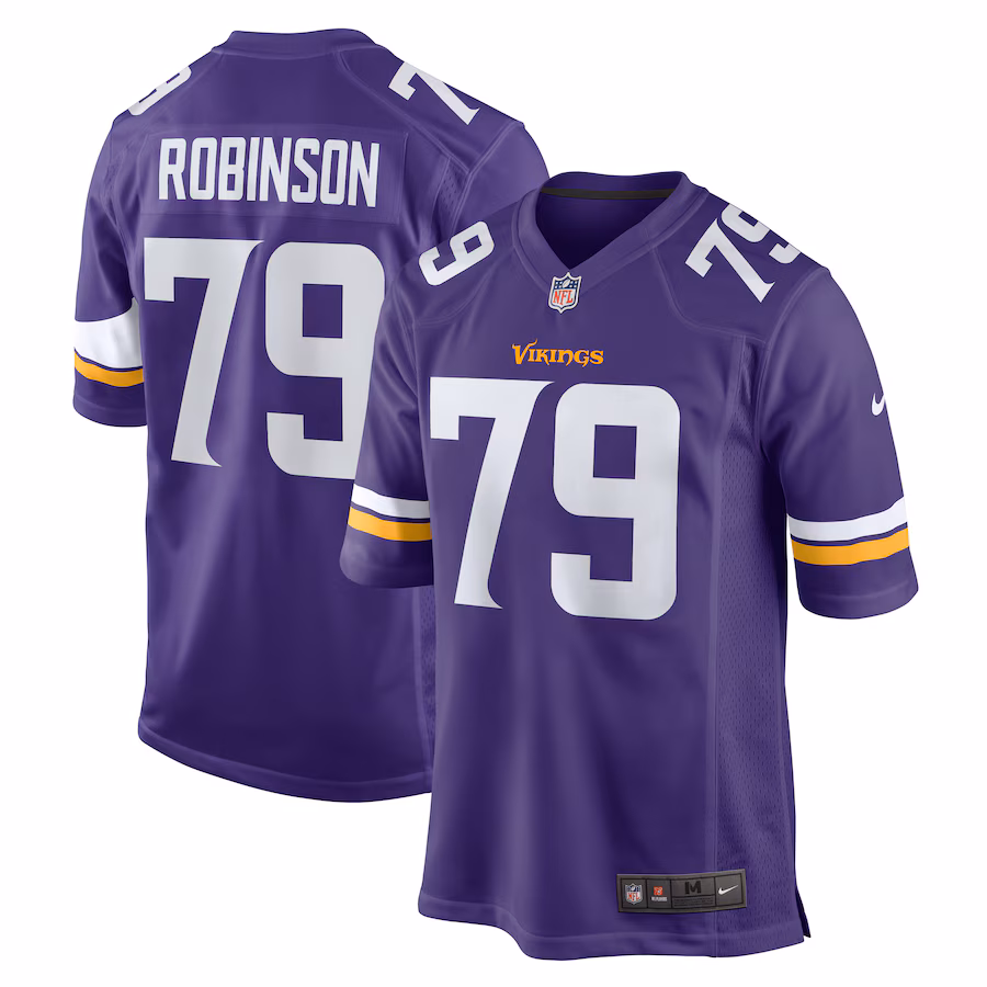 Men's Minnesota Vikings Tyrese Robinson Nike  Purple Team Game Jersey - Puhuasuan