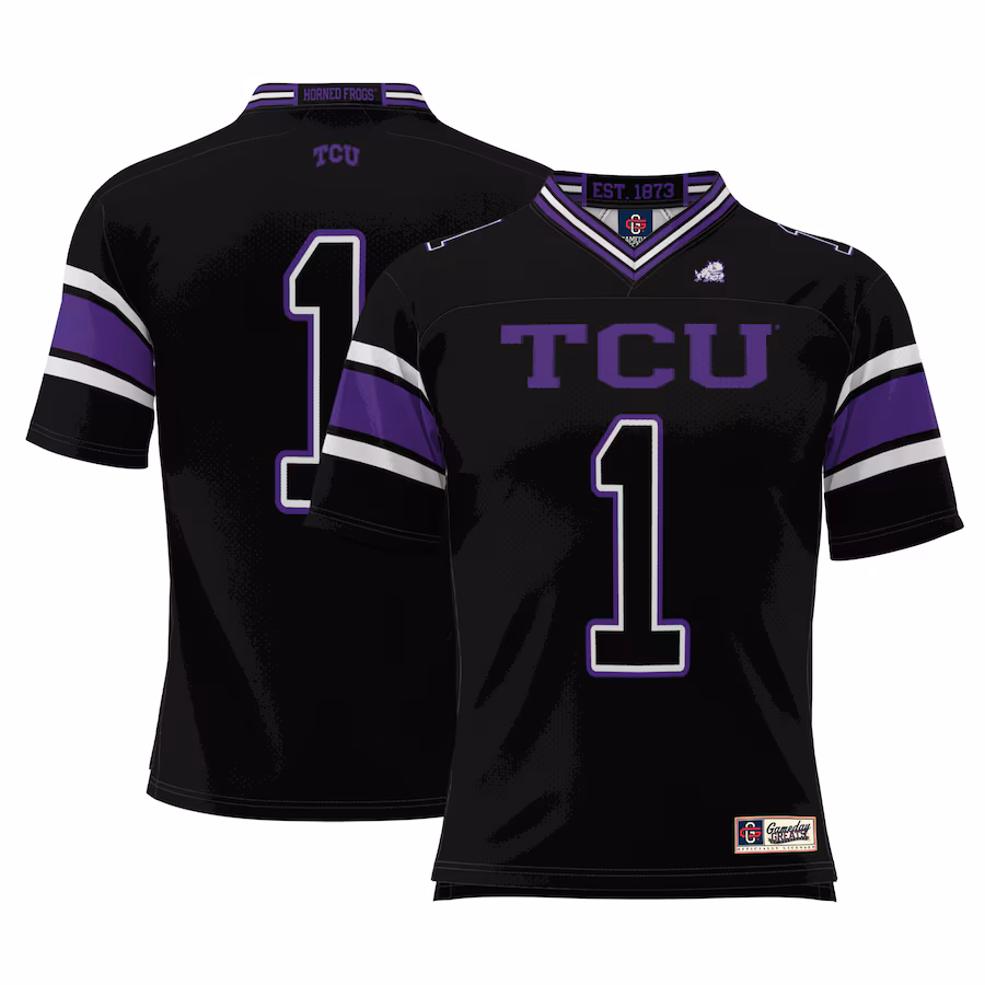 #1 TCU Horned Frogs GameDay Greats Youth Endzone Football Jersey - Black - Puhuasuan