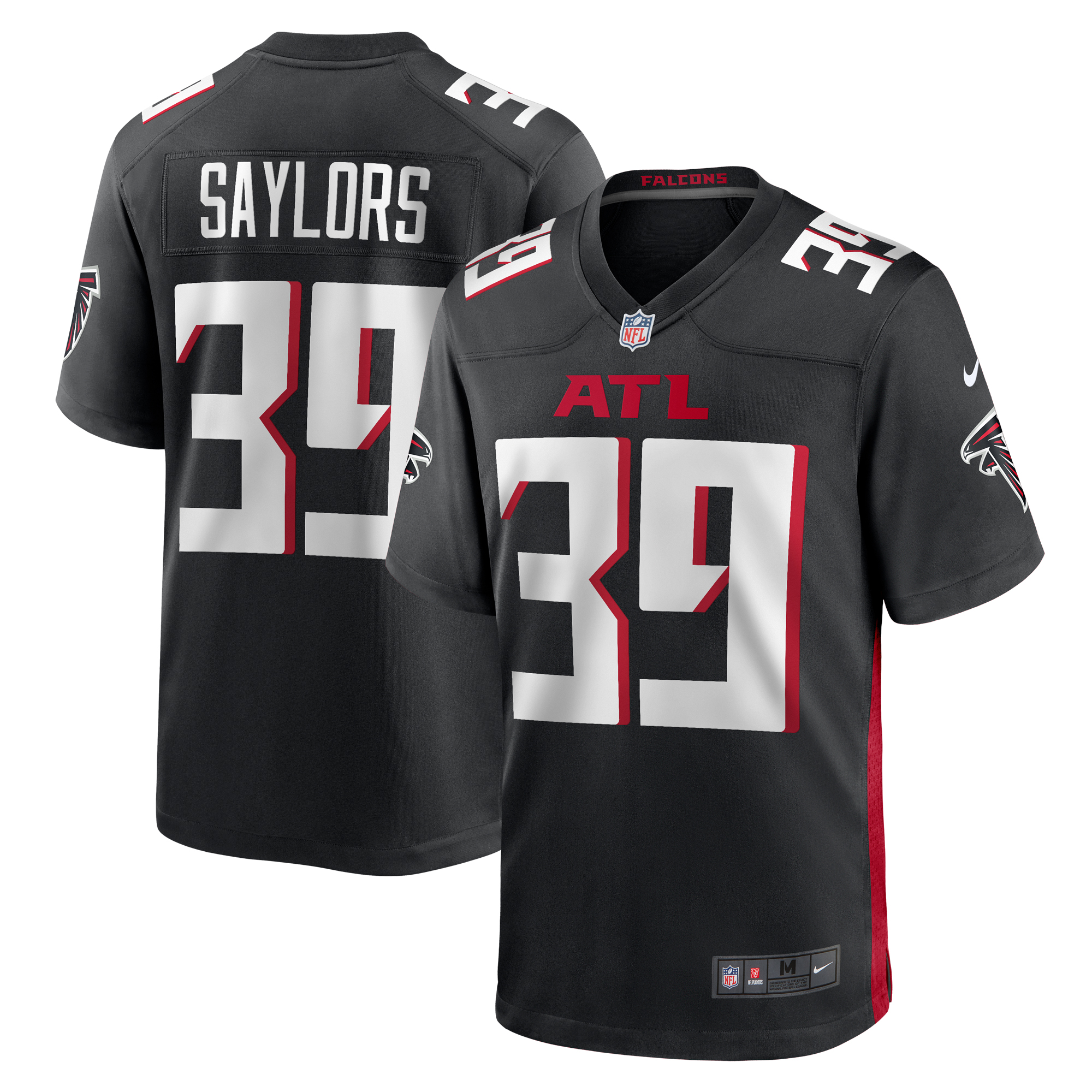 Men's Atlanta Falcons Jacob Saylors Nike  Black  Game Jersey - Puhuasuan