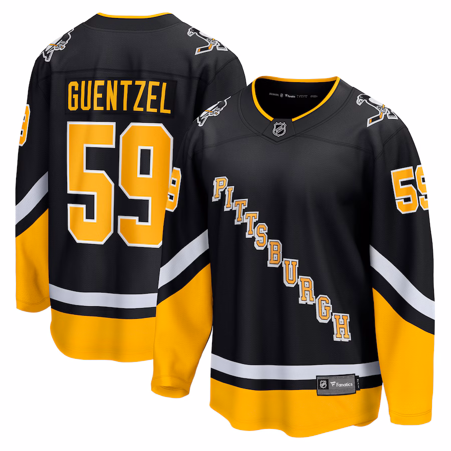 Men's Pittsburgh Penguins Jake Guentzel Fanatics Black Alternate Premier Breakaway Player Jersey - Puhuasuan