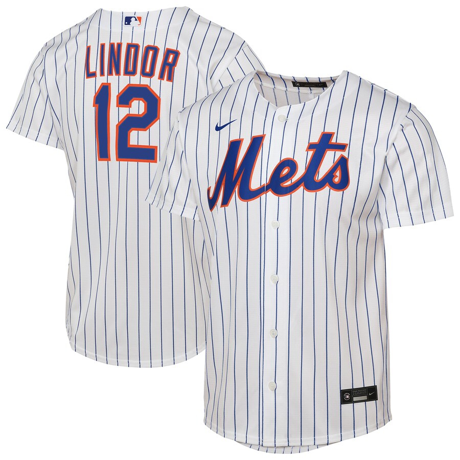Youth New York Mets Francisco Lindor Nike White Home Replica Player Jersey - Puhuasuan