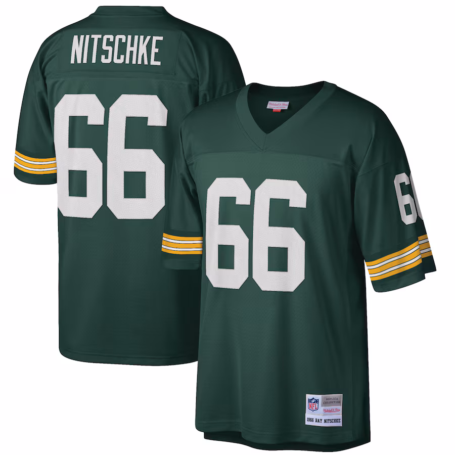Men's Green Bay Packers Ray Nitschke Mitchell & Ness Green Retired Player Legacy Replica Jersey - Puhuasuan