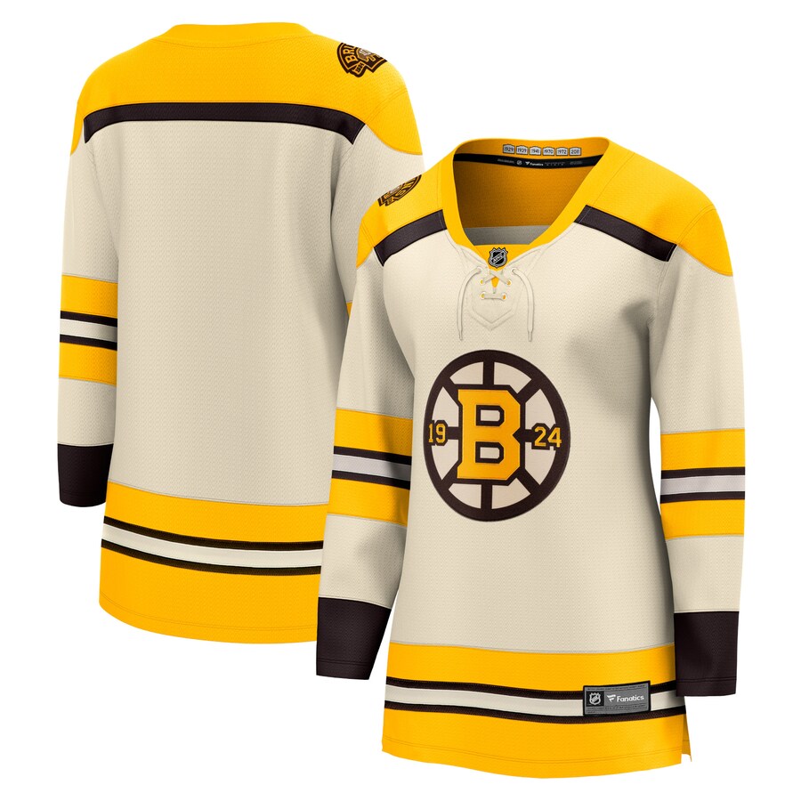 Women's Boston Bruins  Fanatics Branded Cream 100th Anniversary Premier Breakaway Jersey - Puhuasuan