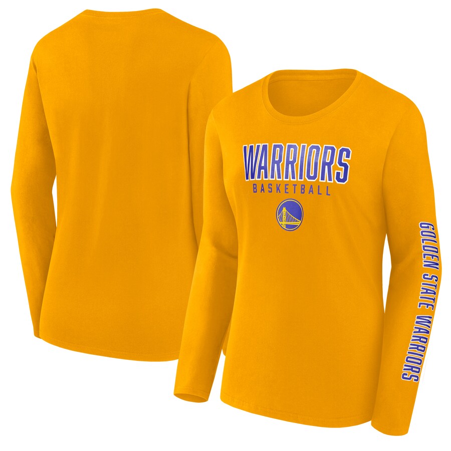 Women's Golden State Warriors Fanatics Gold Top Baller Long Sleeve T-Shirt - Puhuasuan