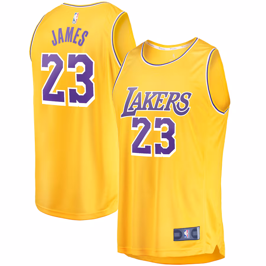 Youth Los Angeles Lakers LeBron James Fanatics Gold Fast Break Player Jersey - Icon Edition - Puhuasuan