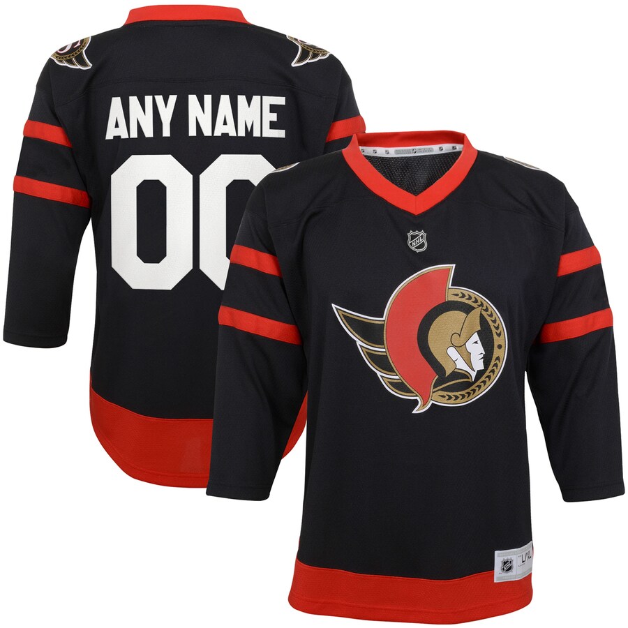 Youth Ottawa Senators Black Home Replica Custom Jersey - Puhuasuan