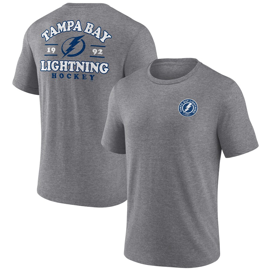 Men's Tampa Bay Lightning Fanatics Heather Gray Winger Tri-Blend T-Shirt - Puhuasuan