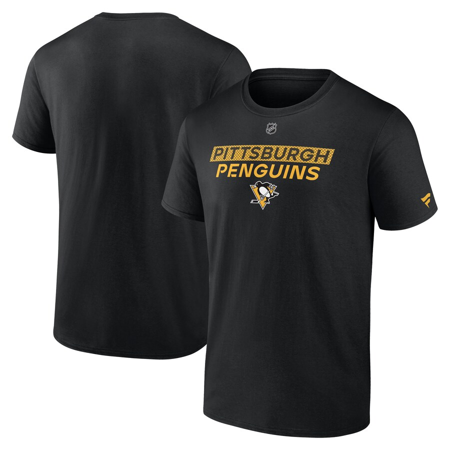 Men's Pittsburgh Penguins Fanatics Black Authentic Pro Core Primary T-Shirt - Puhuasuan