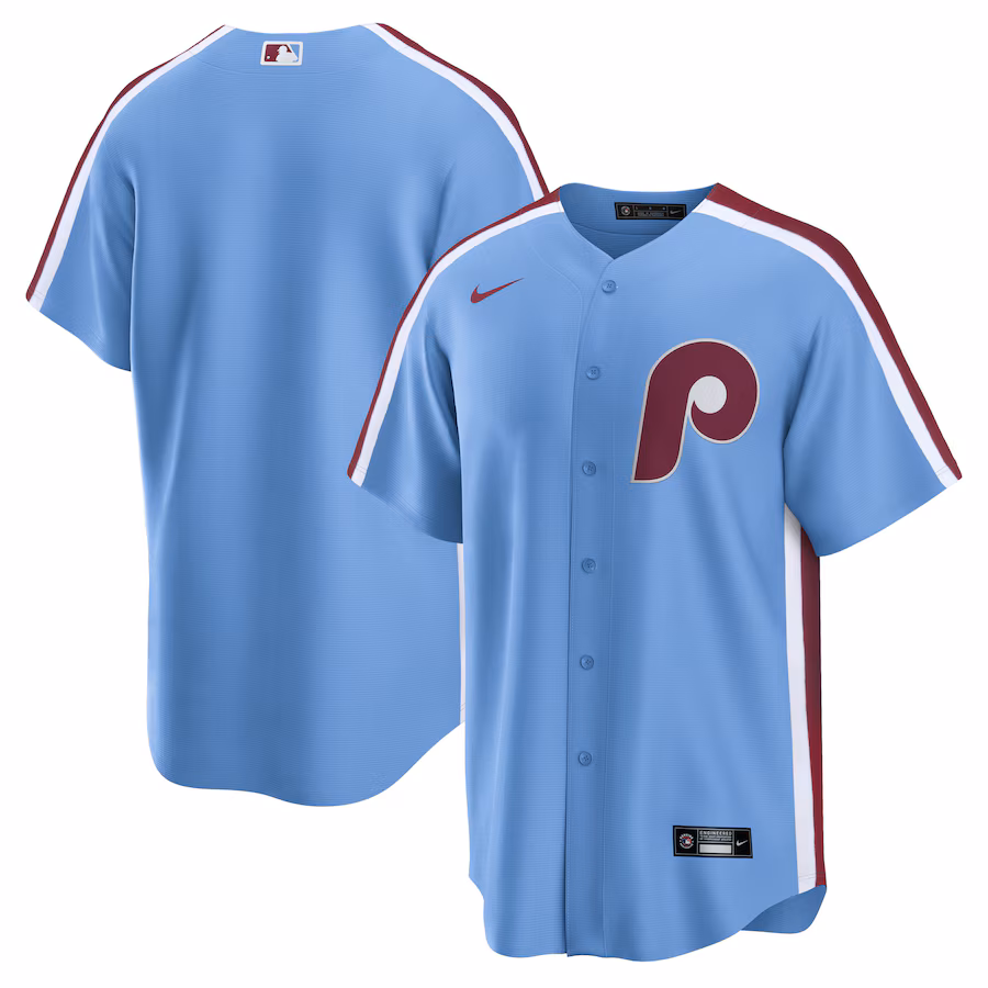 Men's Philadelphia Phillies Nike Light Blue Alternate Replica Team Jersey - Puhuasuan