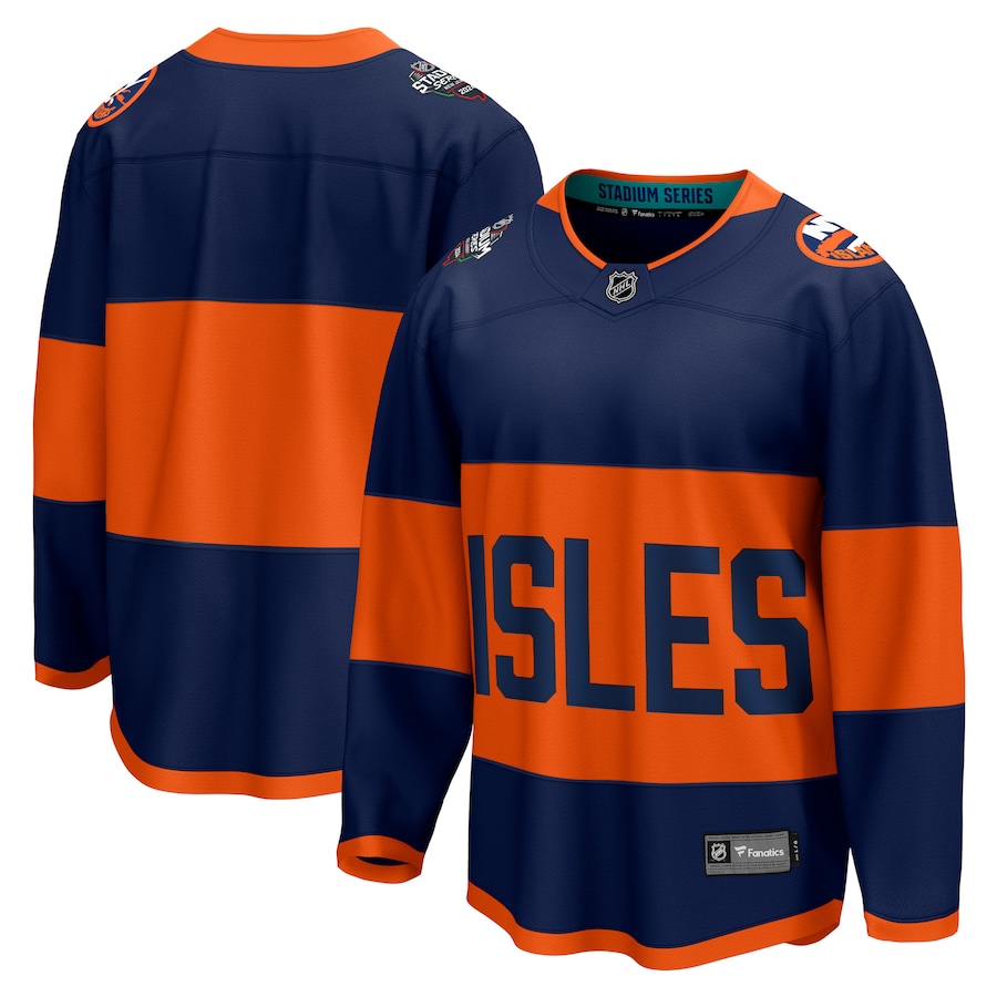 Men's New York Islanders Fanatics Navy 2024 NHL Stadium Series Breakaway Jersey - Puhuasuan