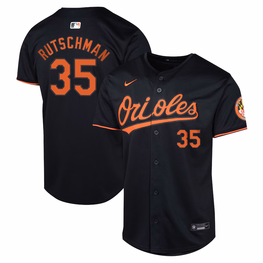 Youth Baltimore Orioles Adley Rutschman Nike Black Alternate Limited Player Jersey - Puhuasuan